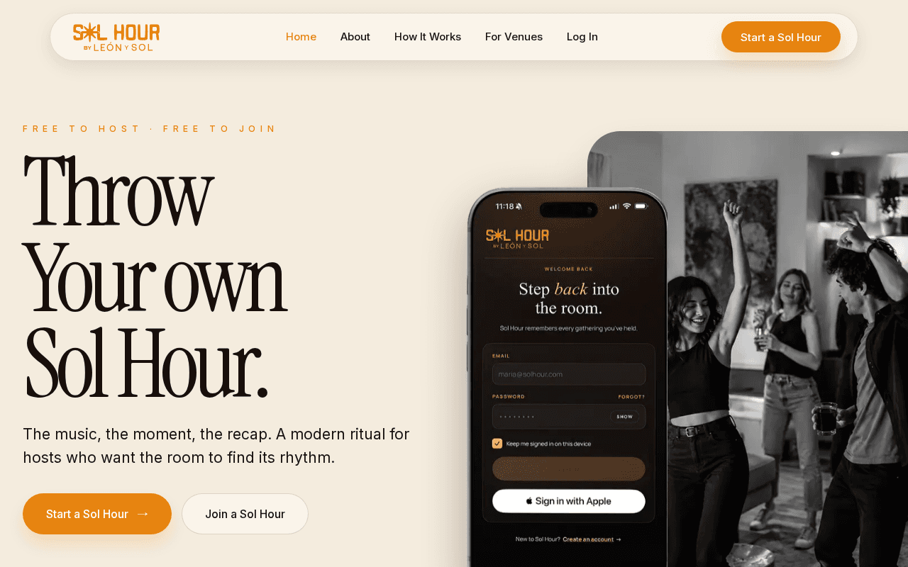 Screenshot of solhour.ai