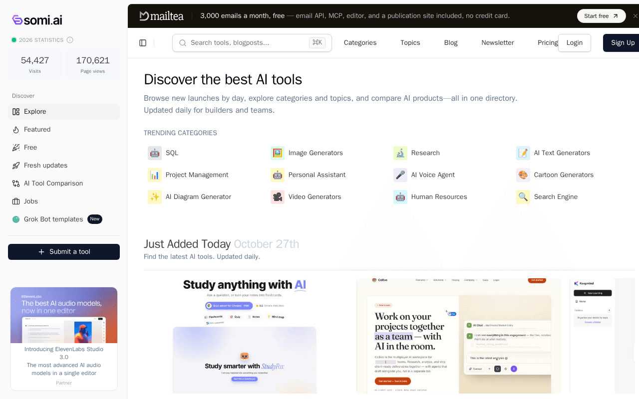 Screenshot of somi.ai