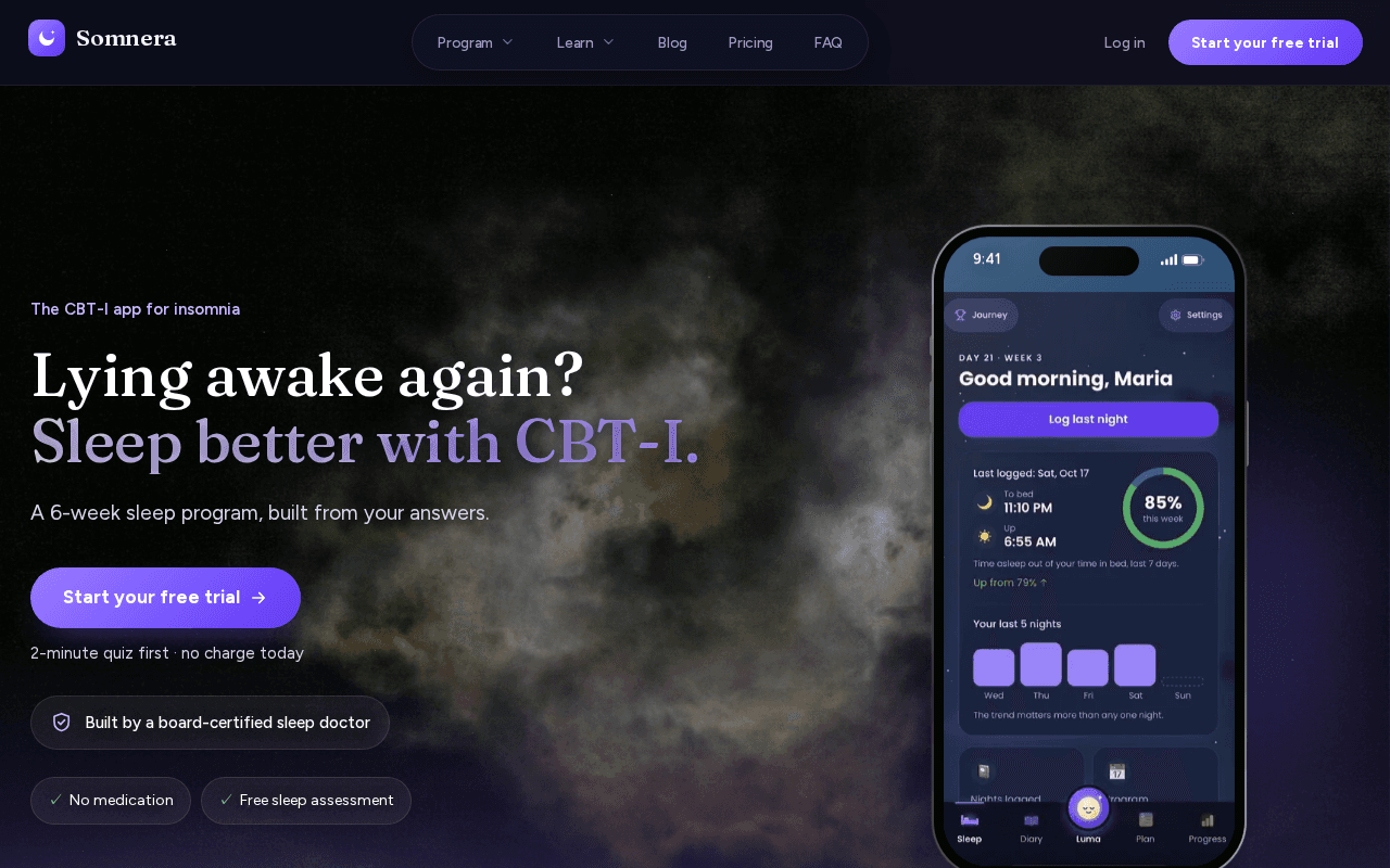 Screenshot of somnera.ai