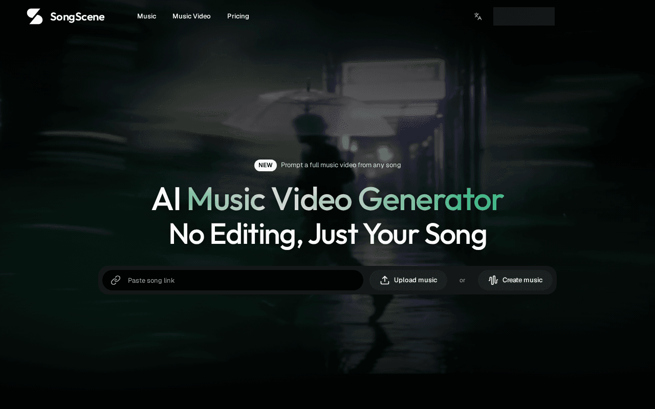 Screenshot of songscene.ai