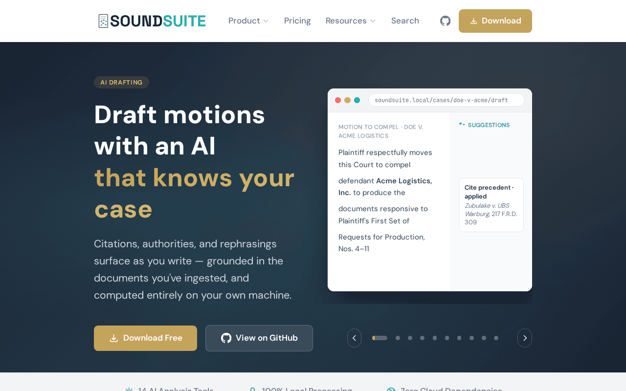 Screenshot of soundsuite.ai