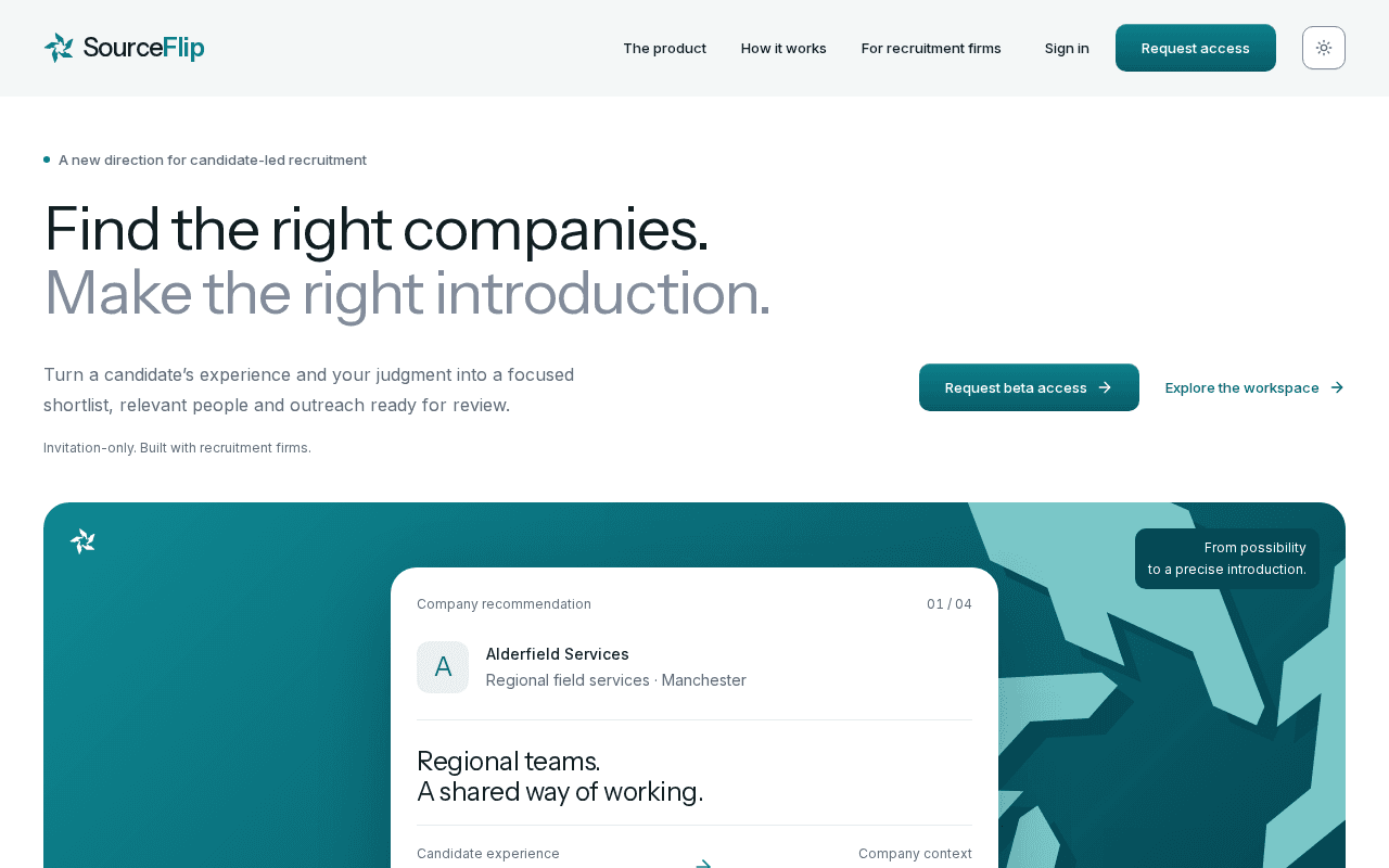 Screenshot of sourceflip.ai