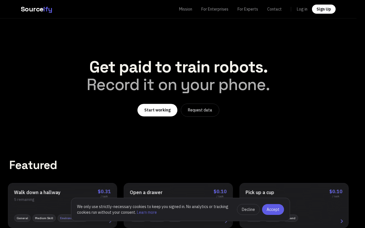 Screenshot of sourceify.ai