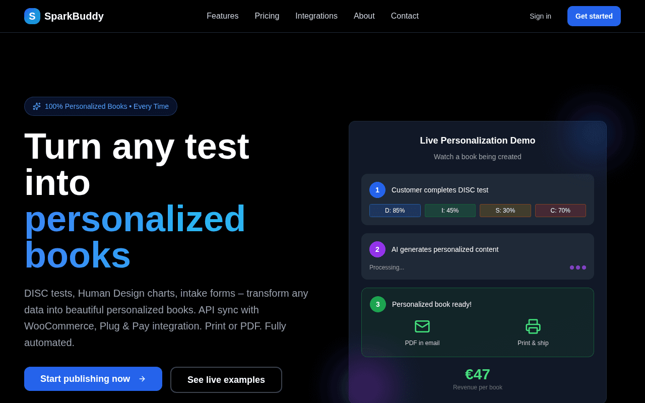 Screenshot of sparkbuddy.ai