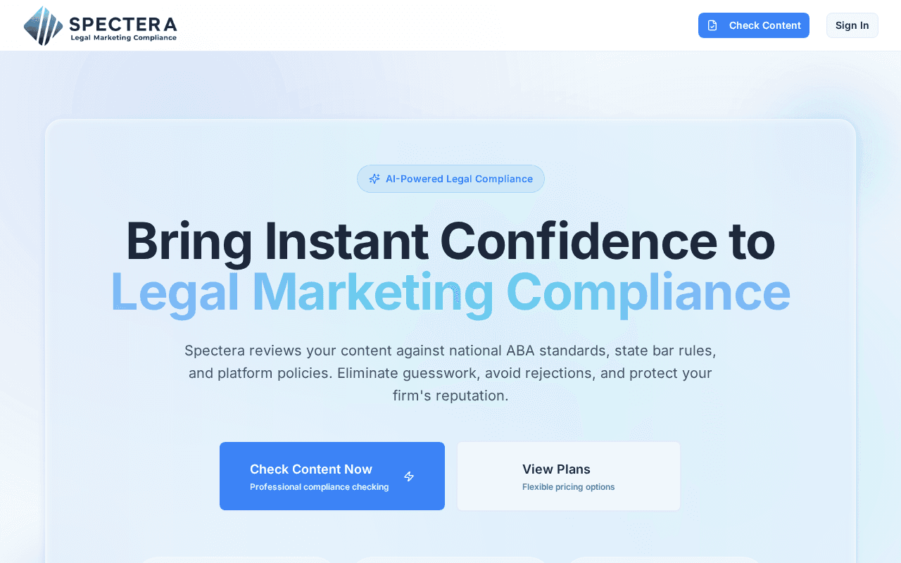 Screenshot of spectera.ai