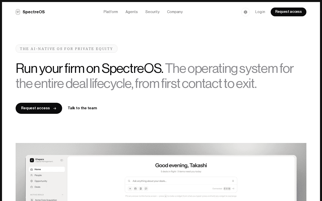 Screenshot of spectreos.ai