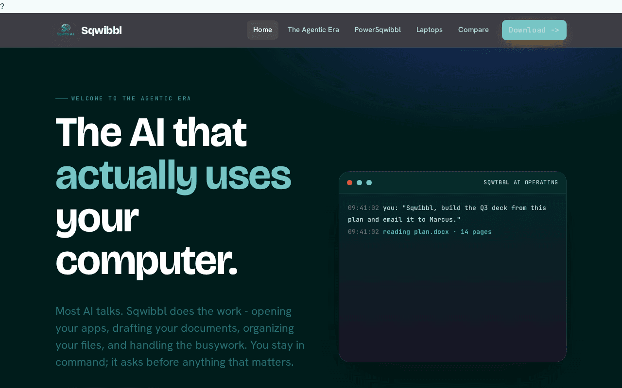 Screenshot of sqwibbl.ai