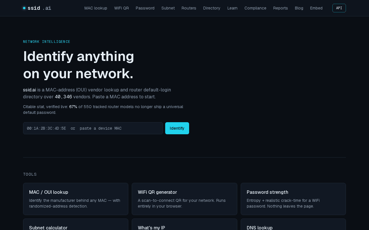 Screenshot of ssid.ai
