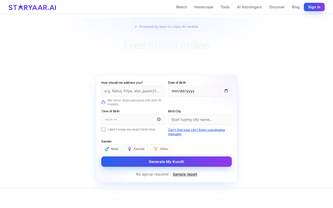 Screenshot of staryaar.ai