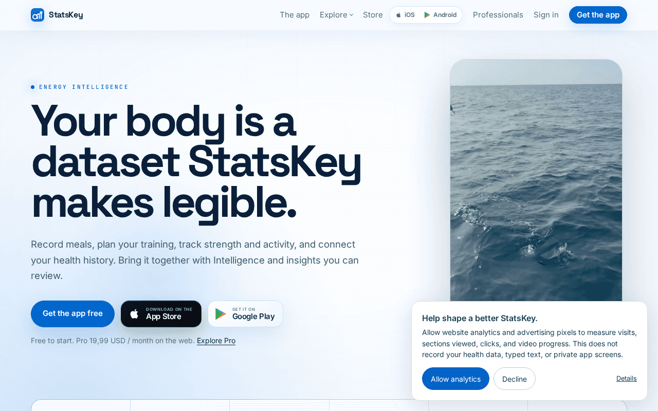Screenshot of statskey.ai