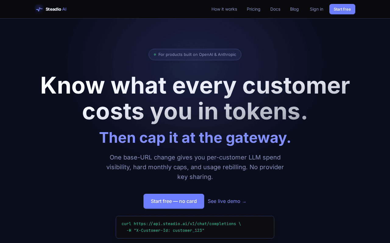 Screenshot of steadio.ai