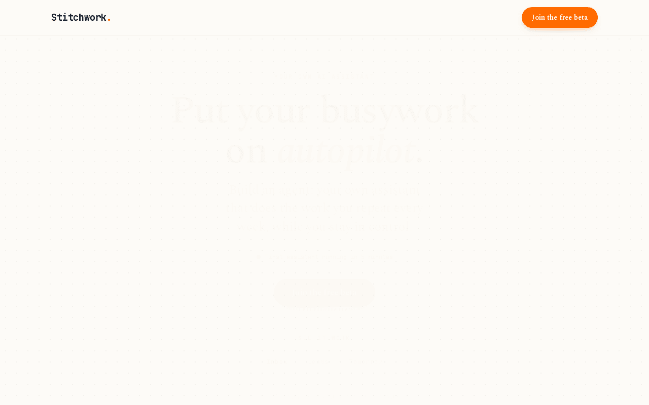 Screenshot of stitchwork.ai