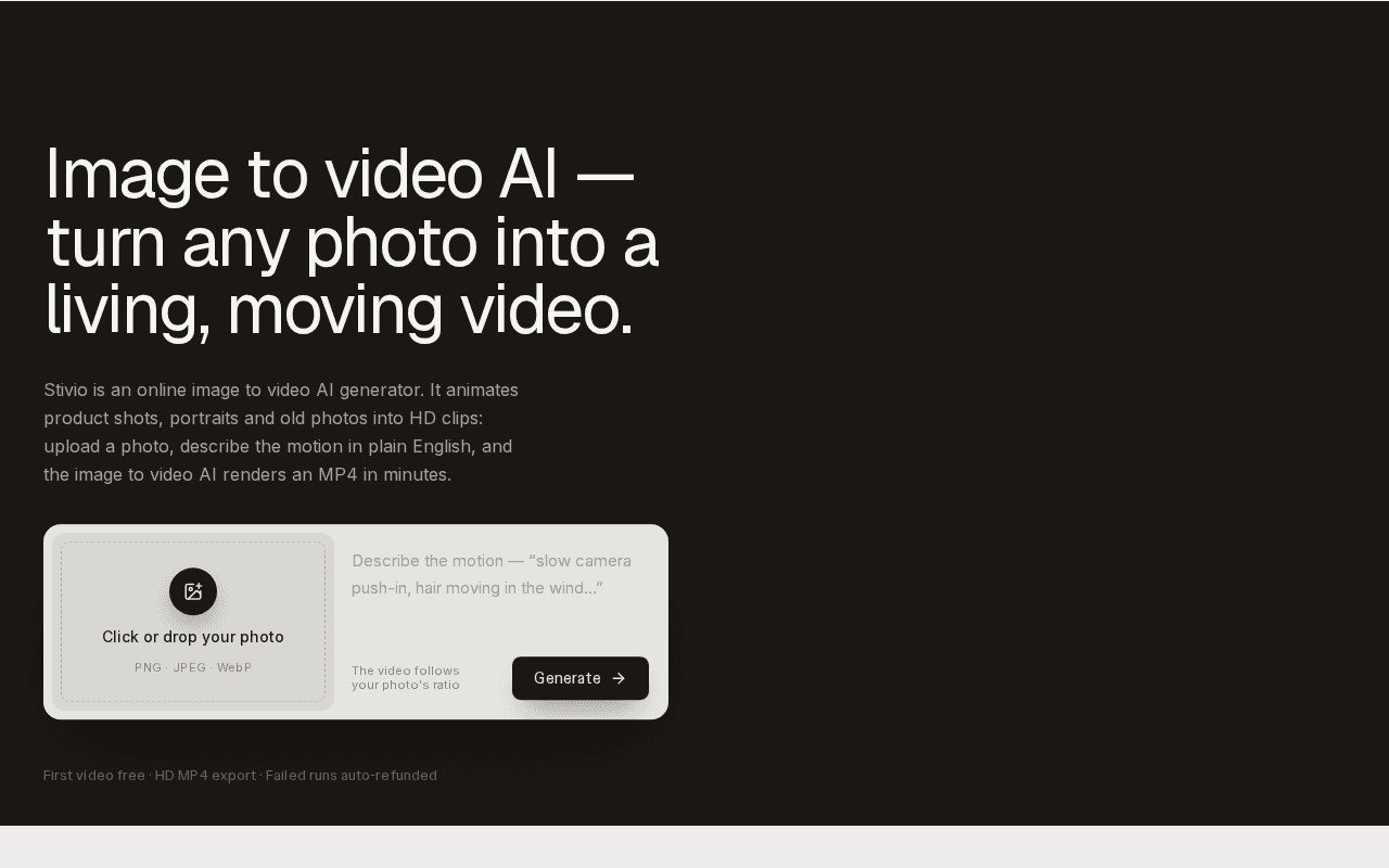 Screenshot of stivio.ai