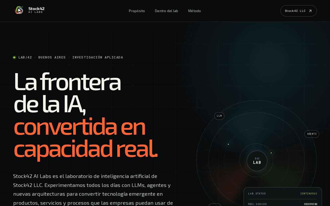 Screenshot of stock42.ai