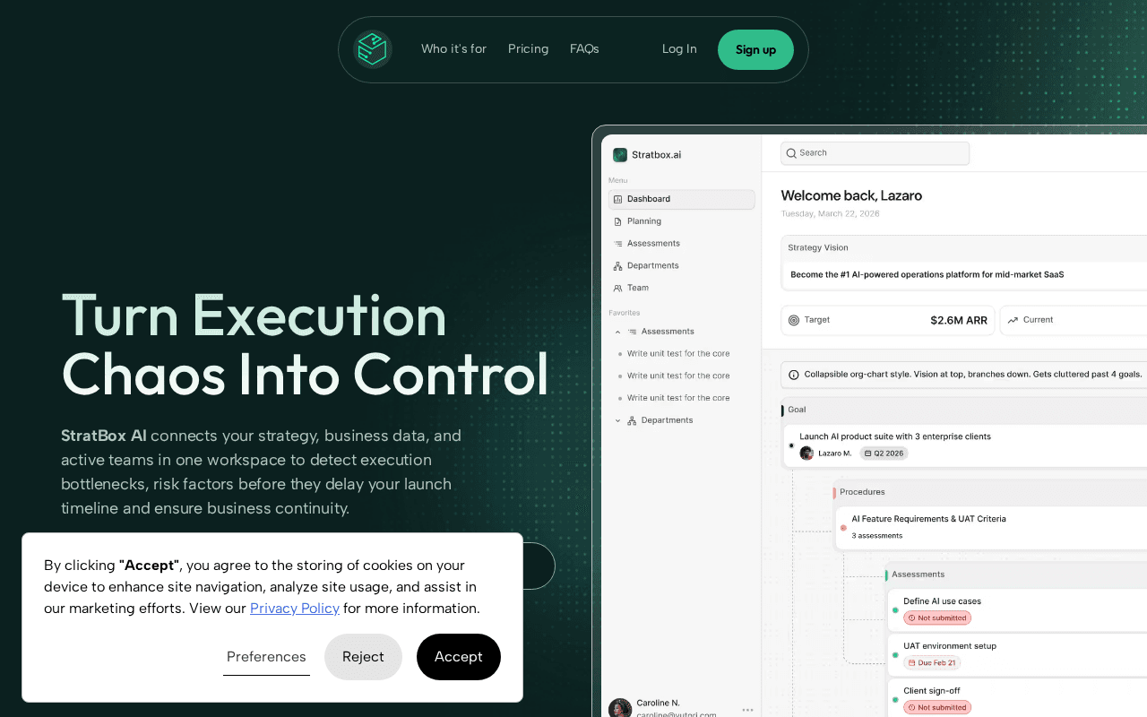 Screenshot of stratbox.ai