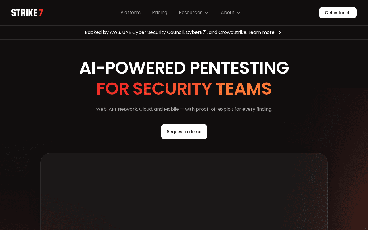Screenshot of strike7.ai