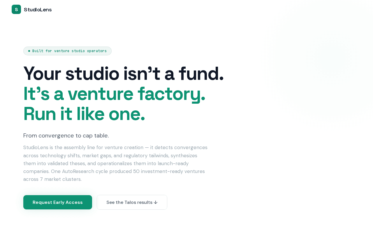 Screenshot of studiolens.ai