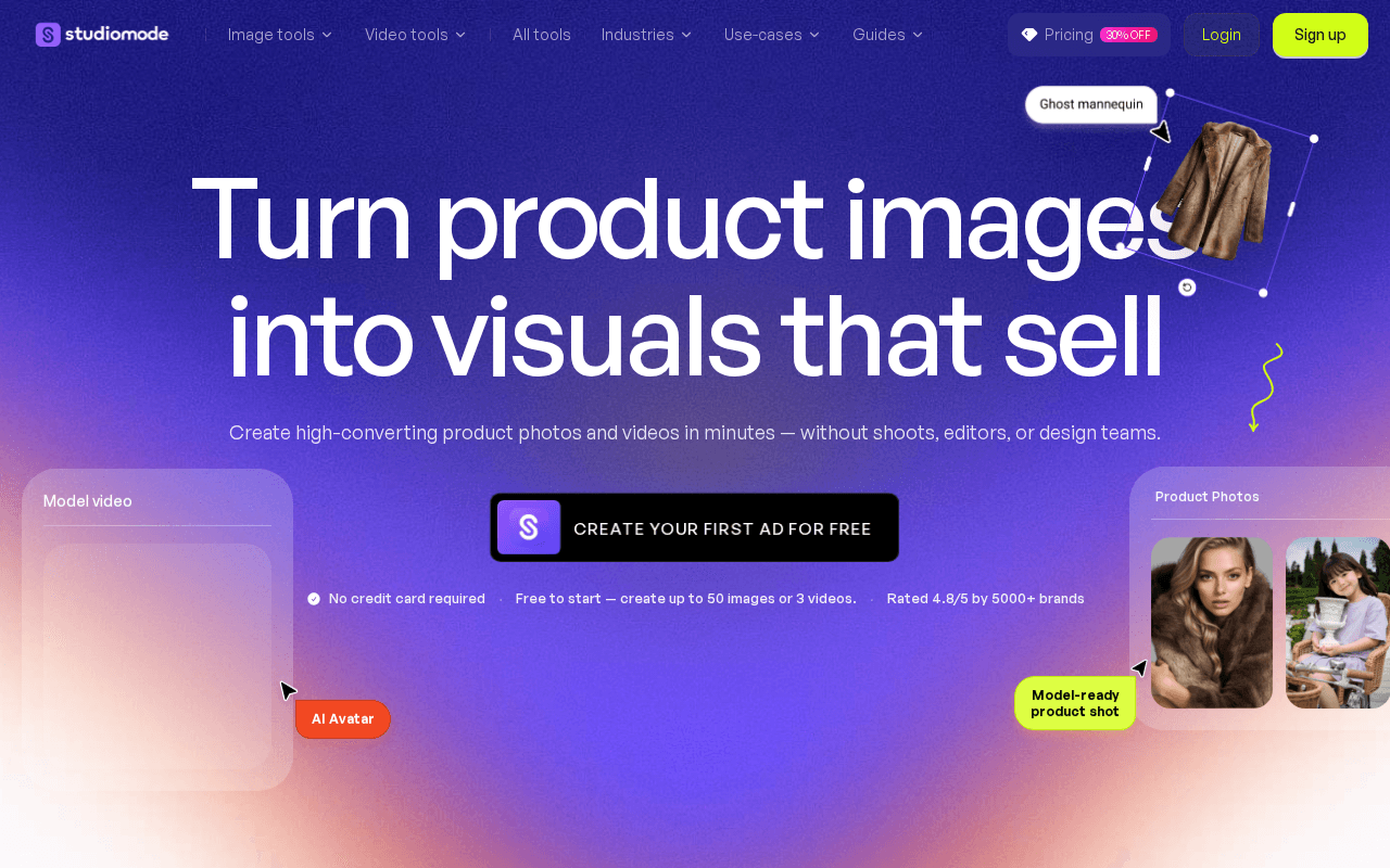 Screenshot of studiomode.ai