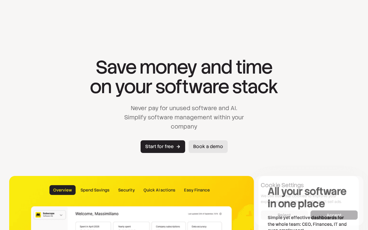 Screenshot of subscope.ai