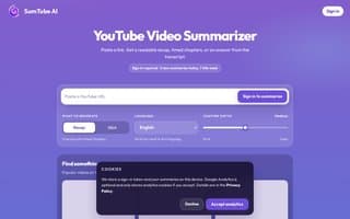 Screenshot of sumtube.ai