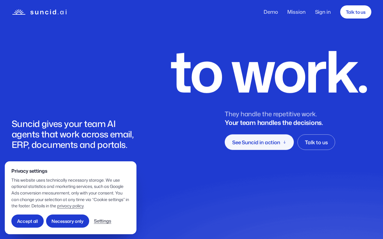 Screenshot of suncid.ai