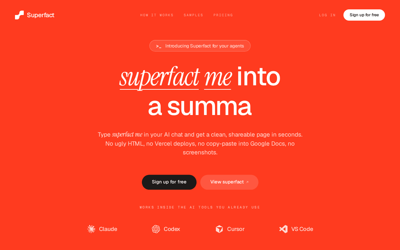 Screenshot of superfact.ai