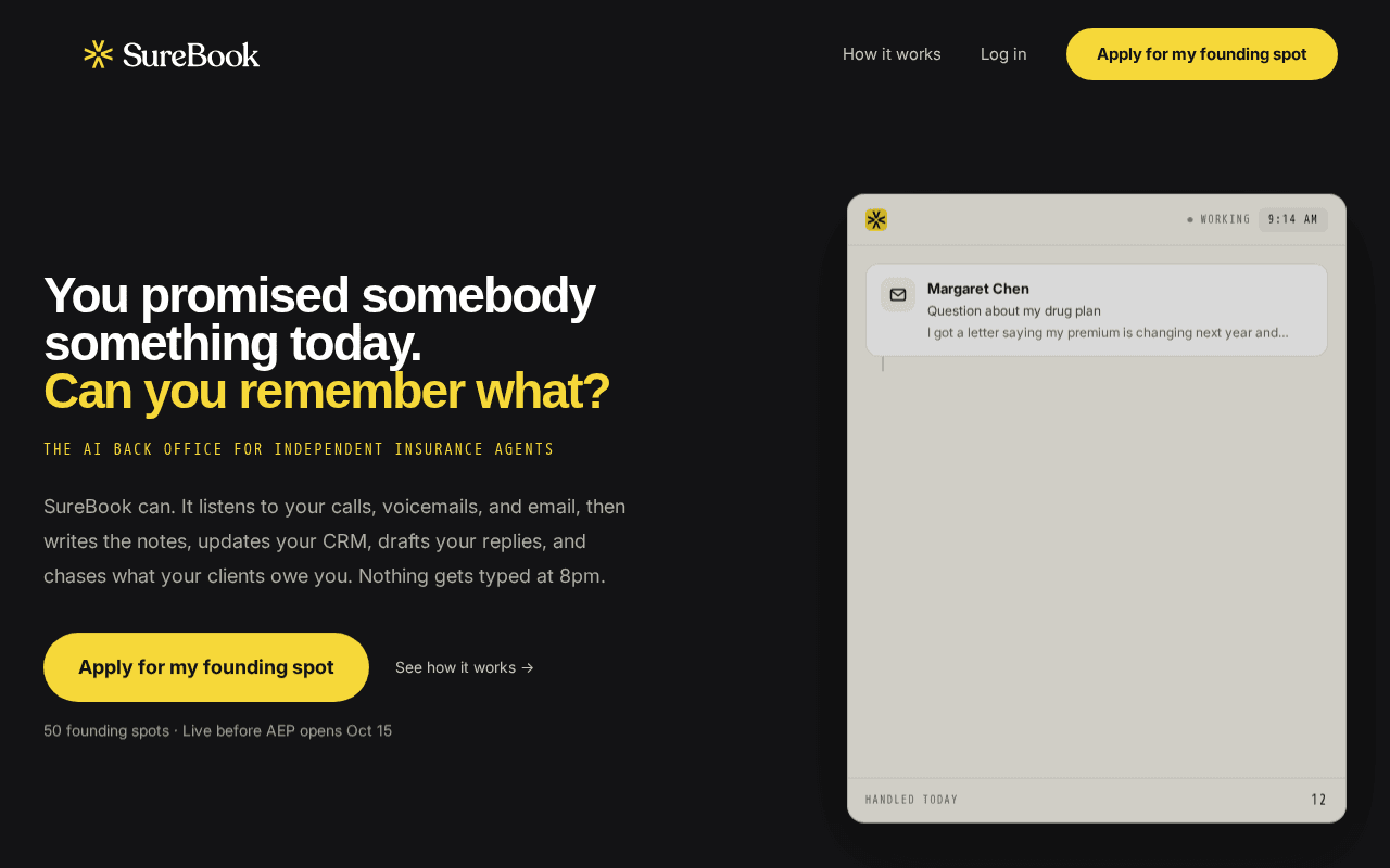 Screenshot of surebook.ai