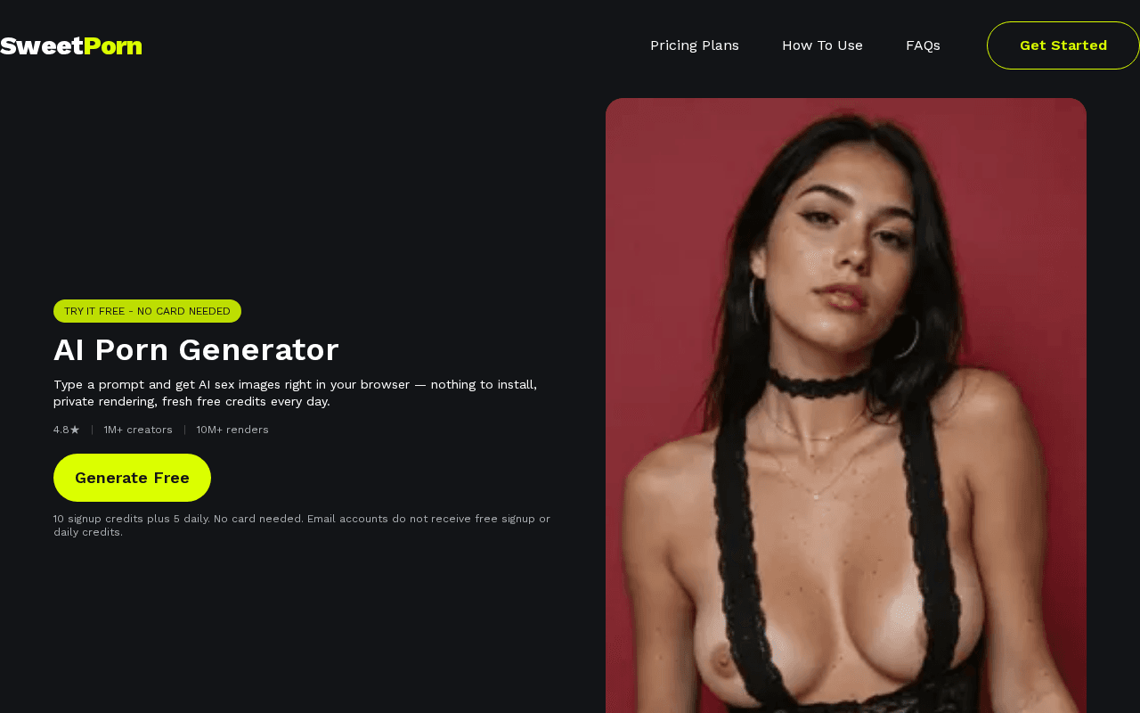 Screenshot of sweetporn.ai