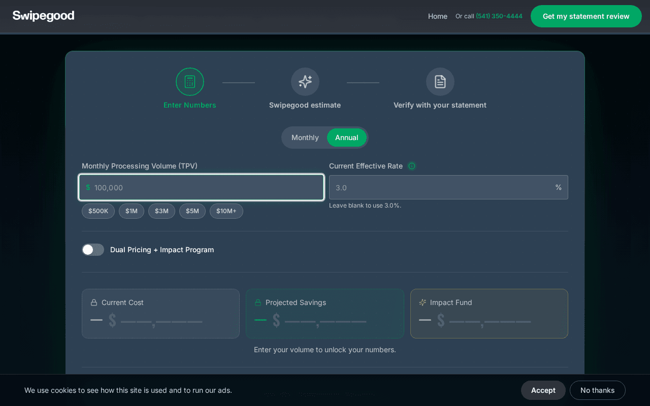 Screenshot of swipegood.ai