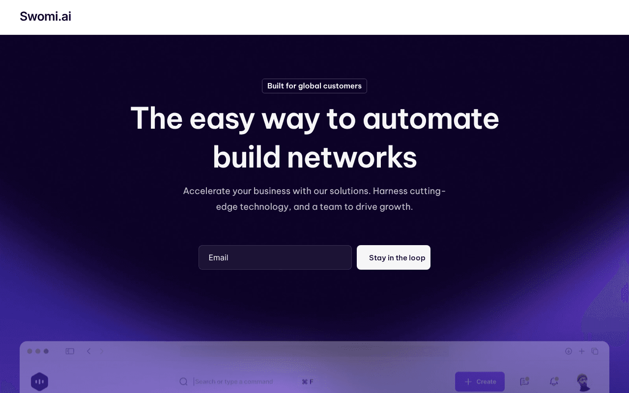Screenshot of swomi.ai