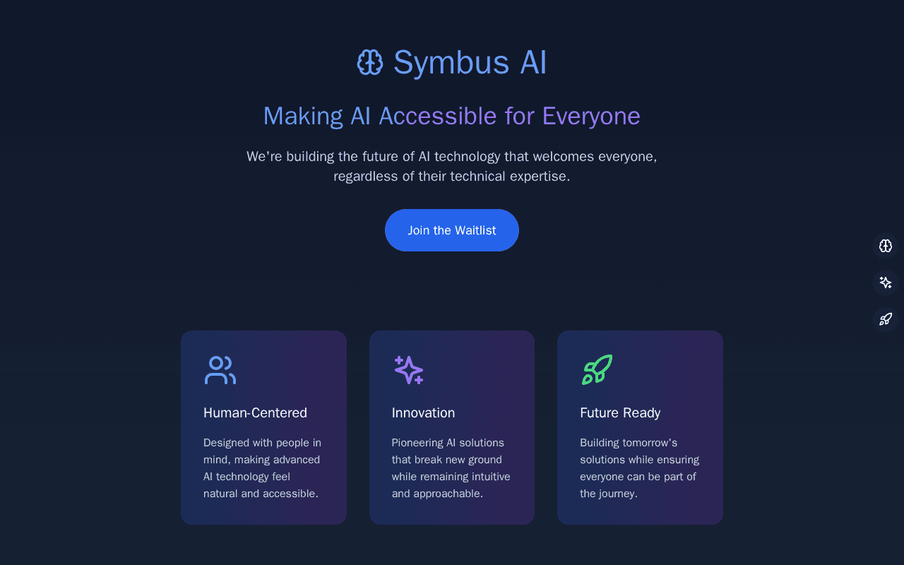Screenshot of symbus.ai