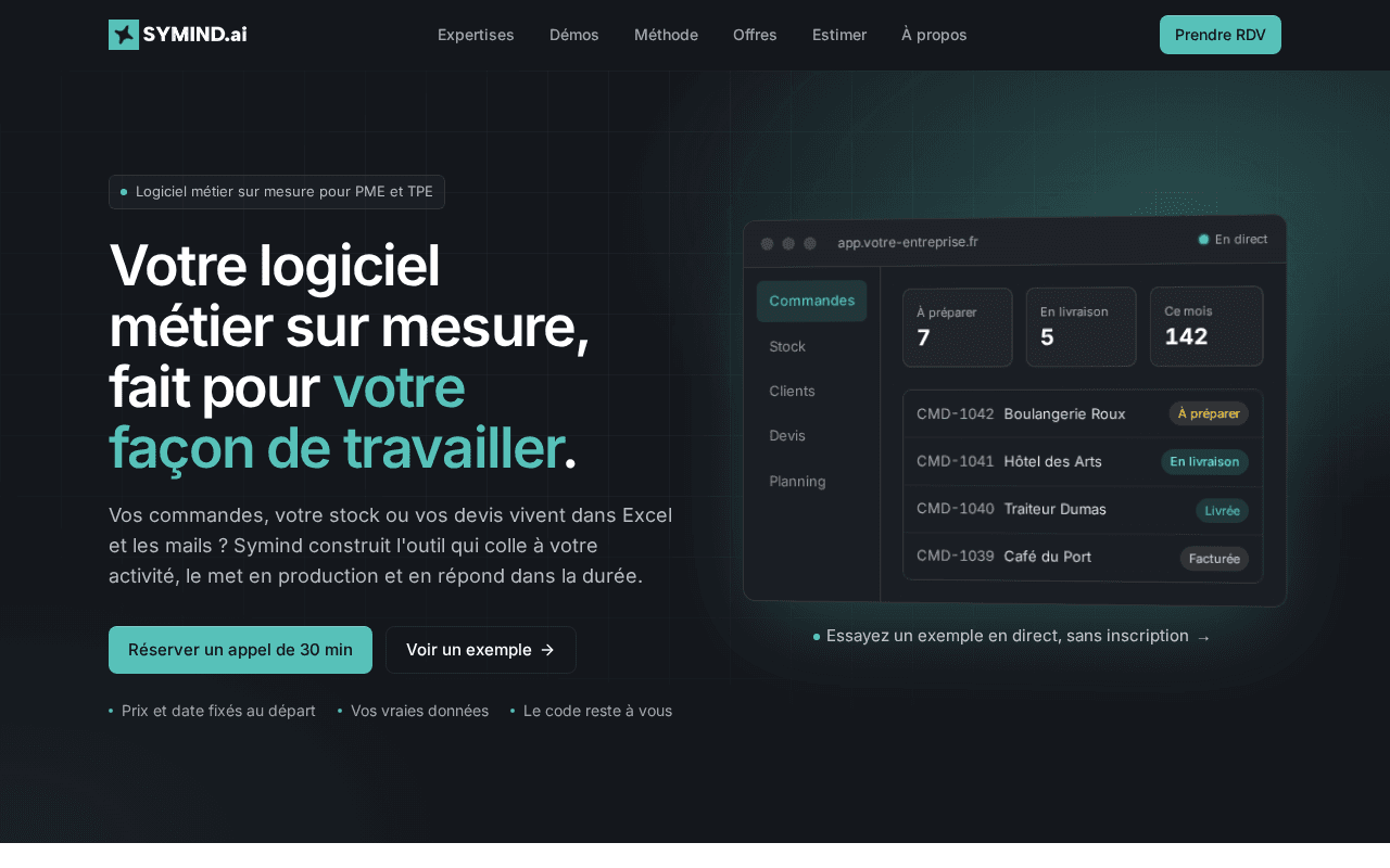 Screenshot of symind.ai
