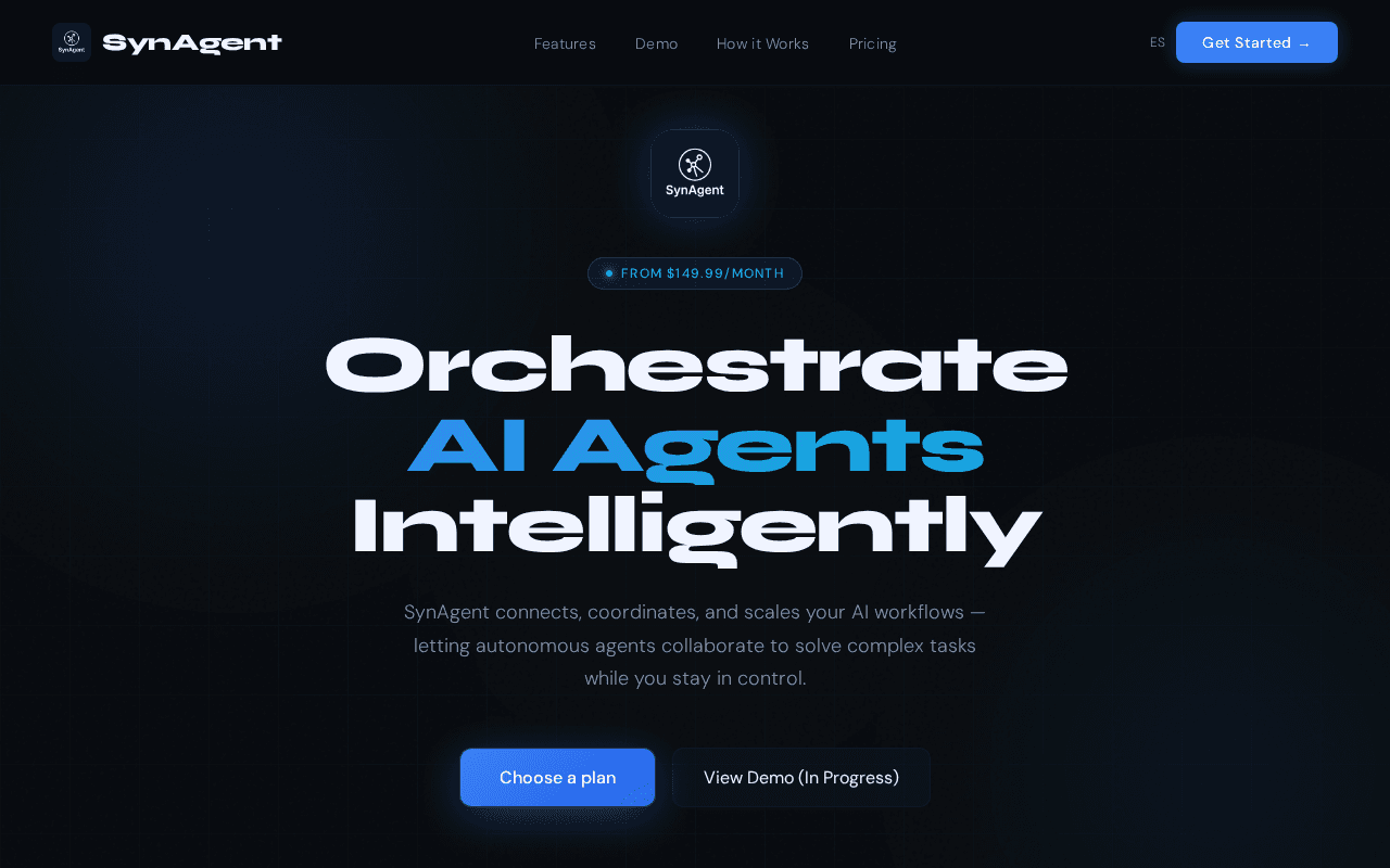 Screenshot of syn-agent.ai