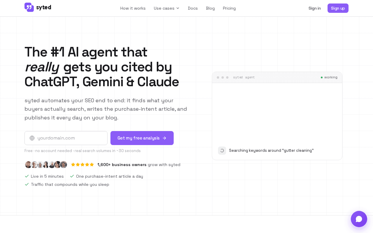 Screenshot of syted.ai