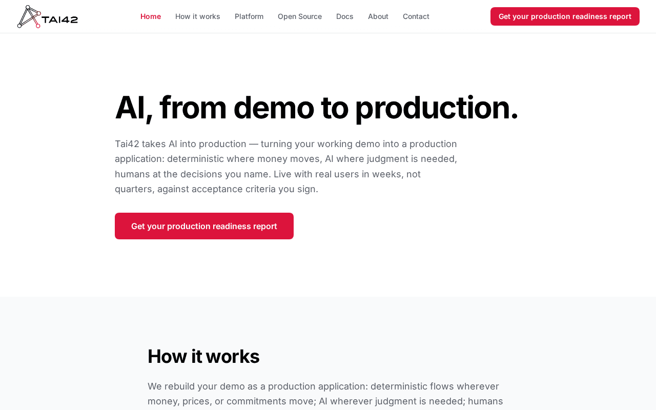 Screenshot of tai42.ai