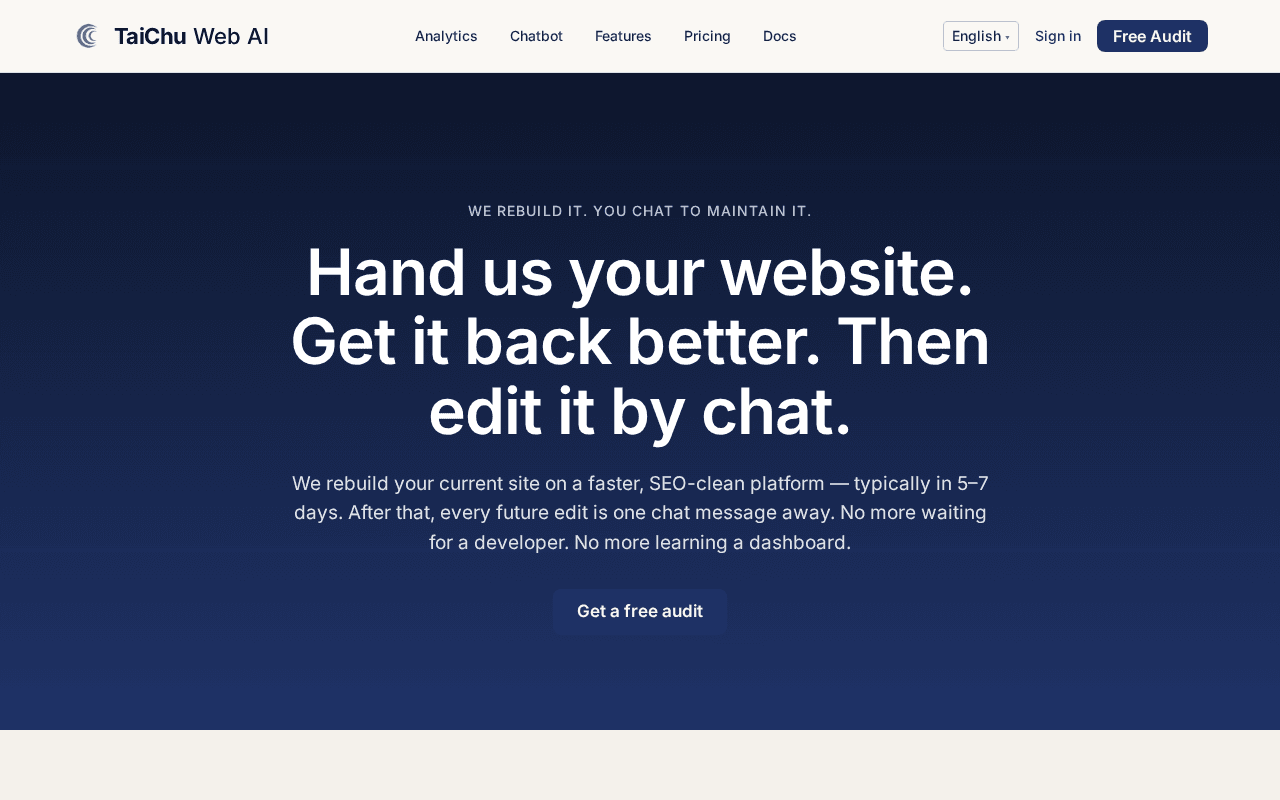 Screenshot of taichuweb.ai