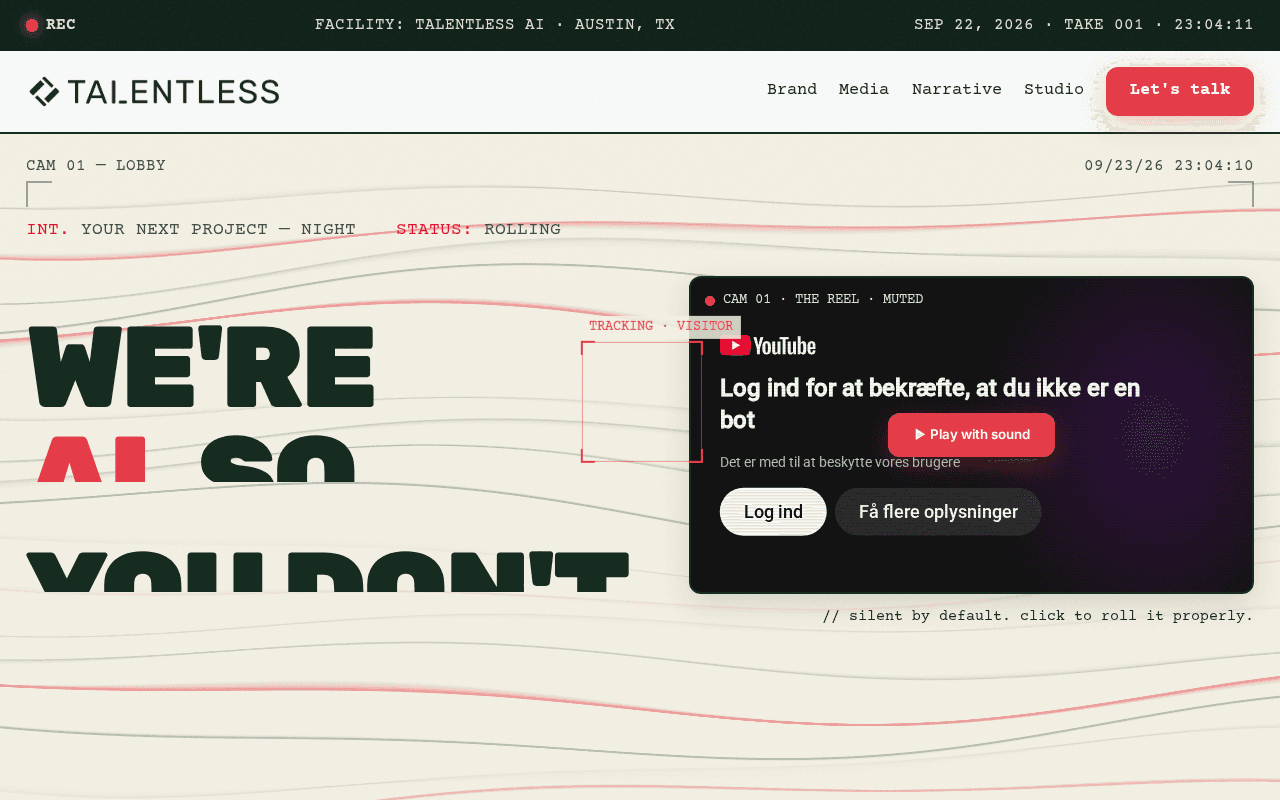 Screenshot of talentless.ai