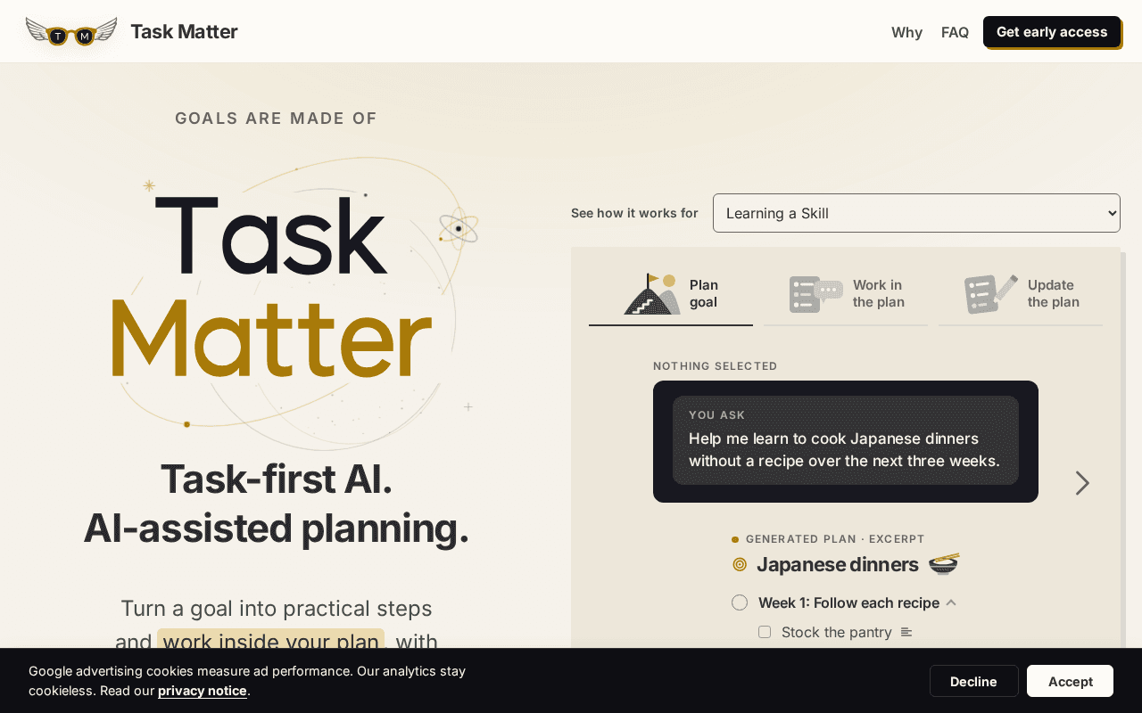 Screenshot of taskmatter.ai