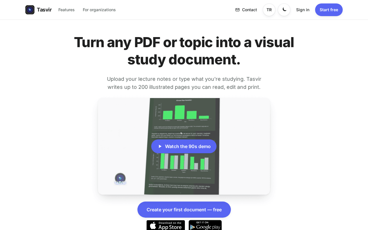 Screenshot of tasvir.ai