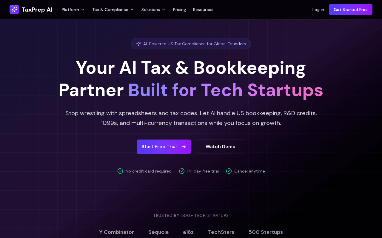 Screenshot of taxprep.ai