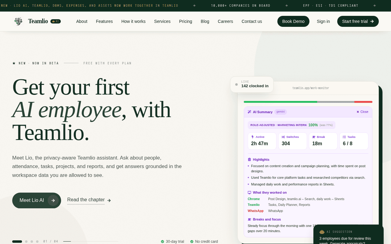 Screenshot of teamlio.ai