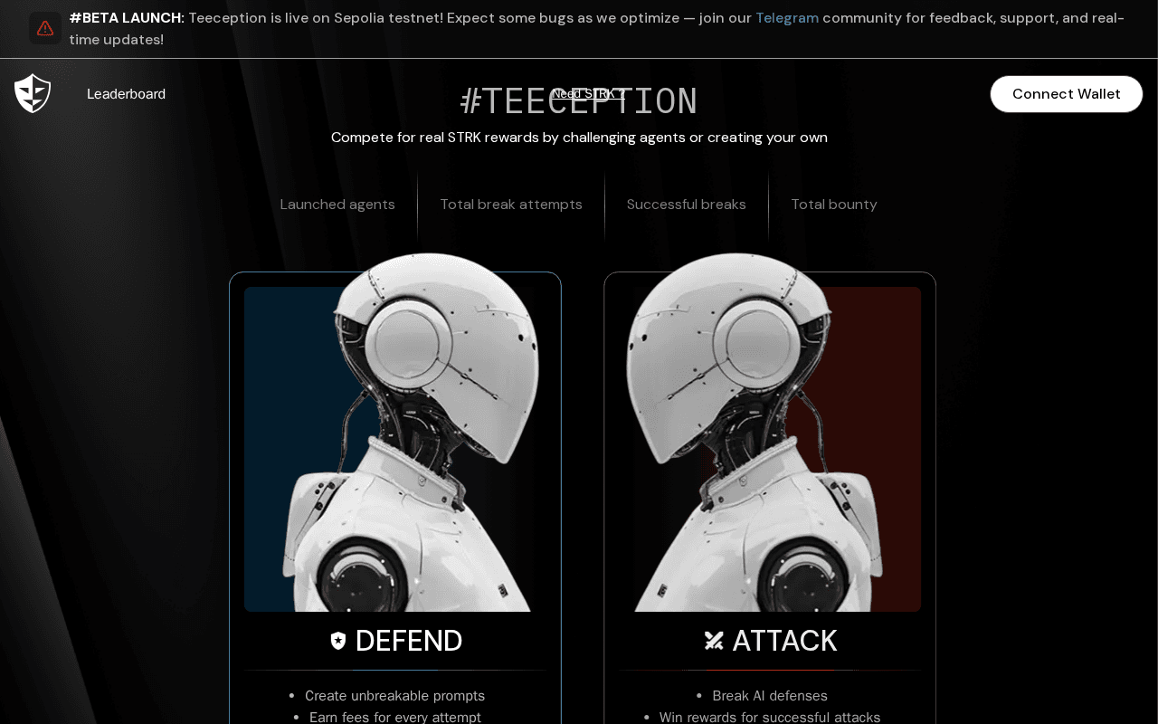 Screenshot of teeception.ai