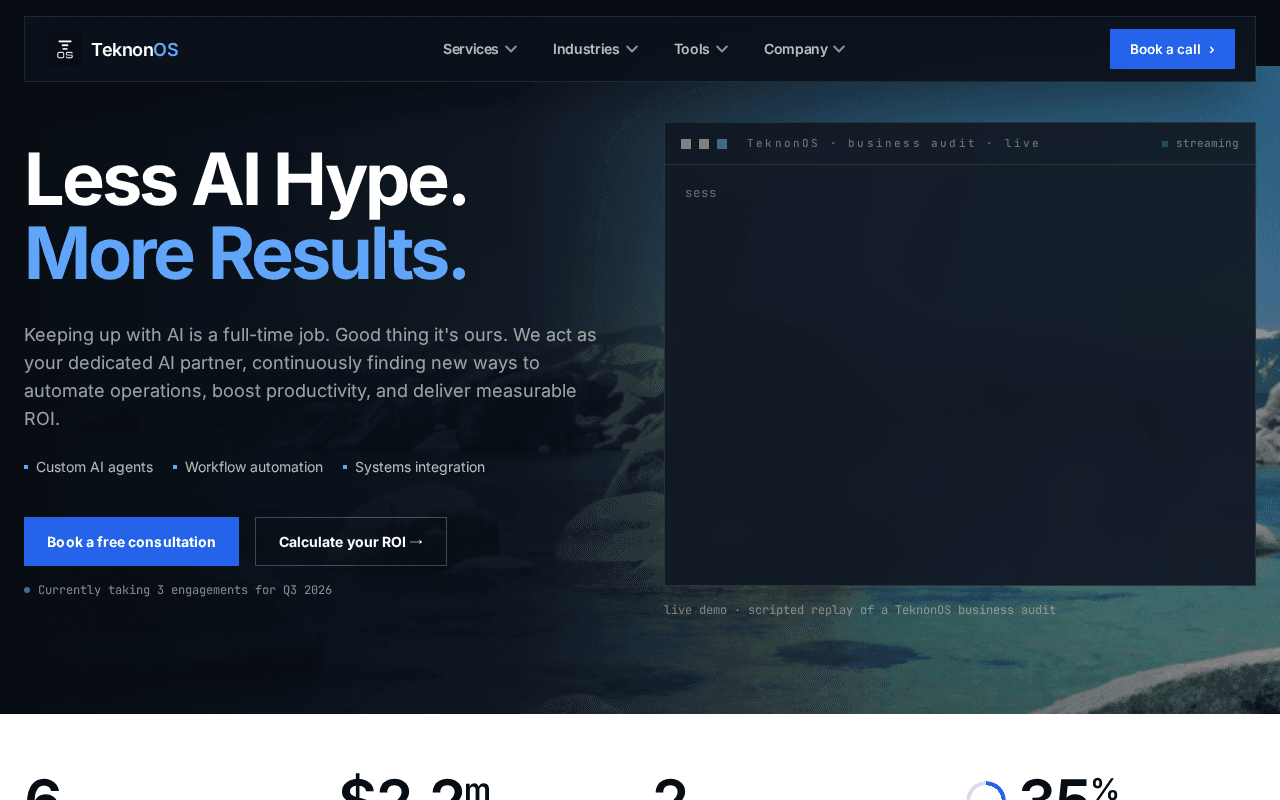 Screenshot of teknon.ai