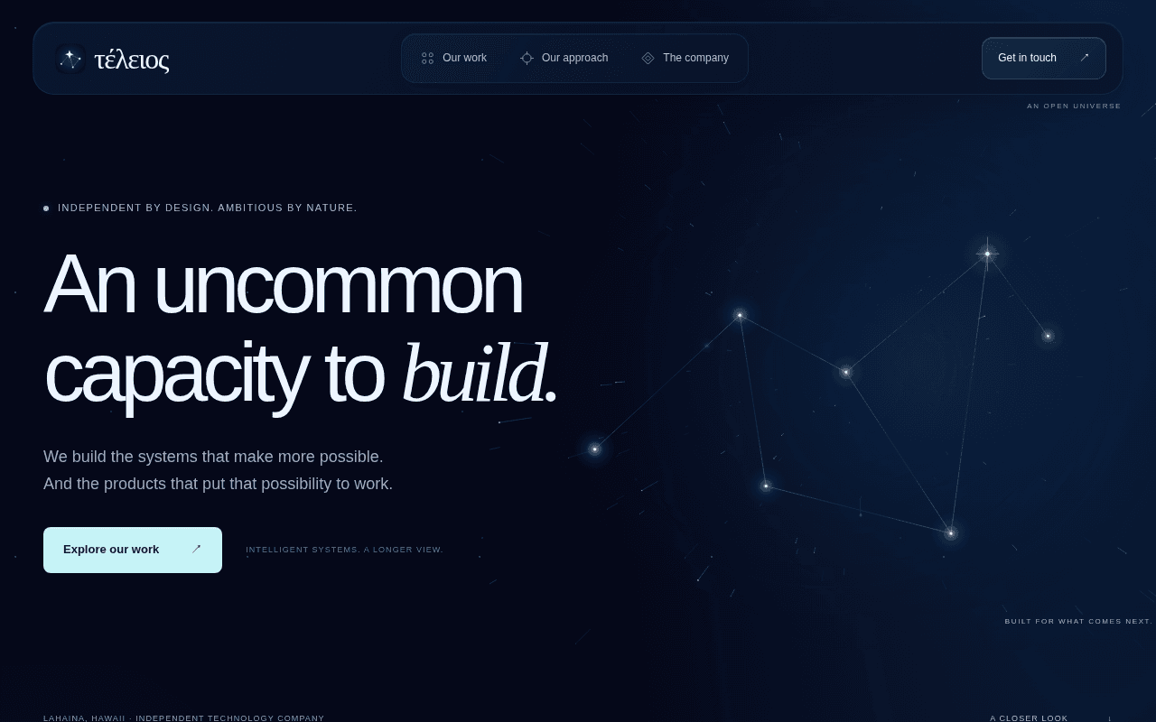 Screenshot of teleios.ai