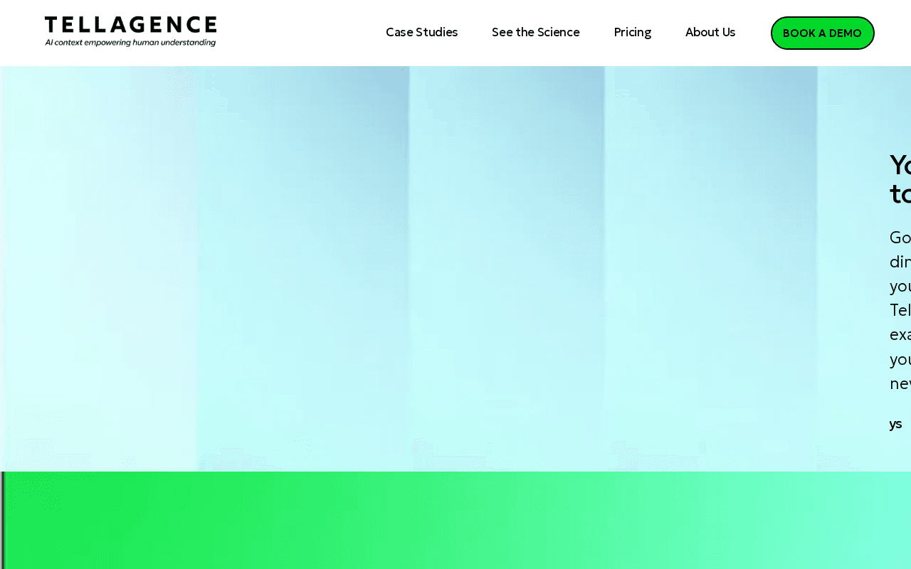 Screenshot of tellagence.ai
