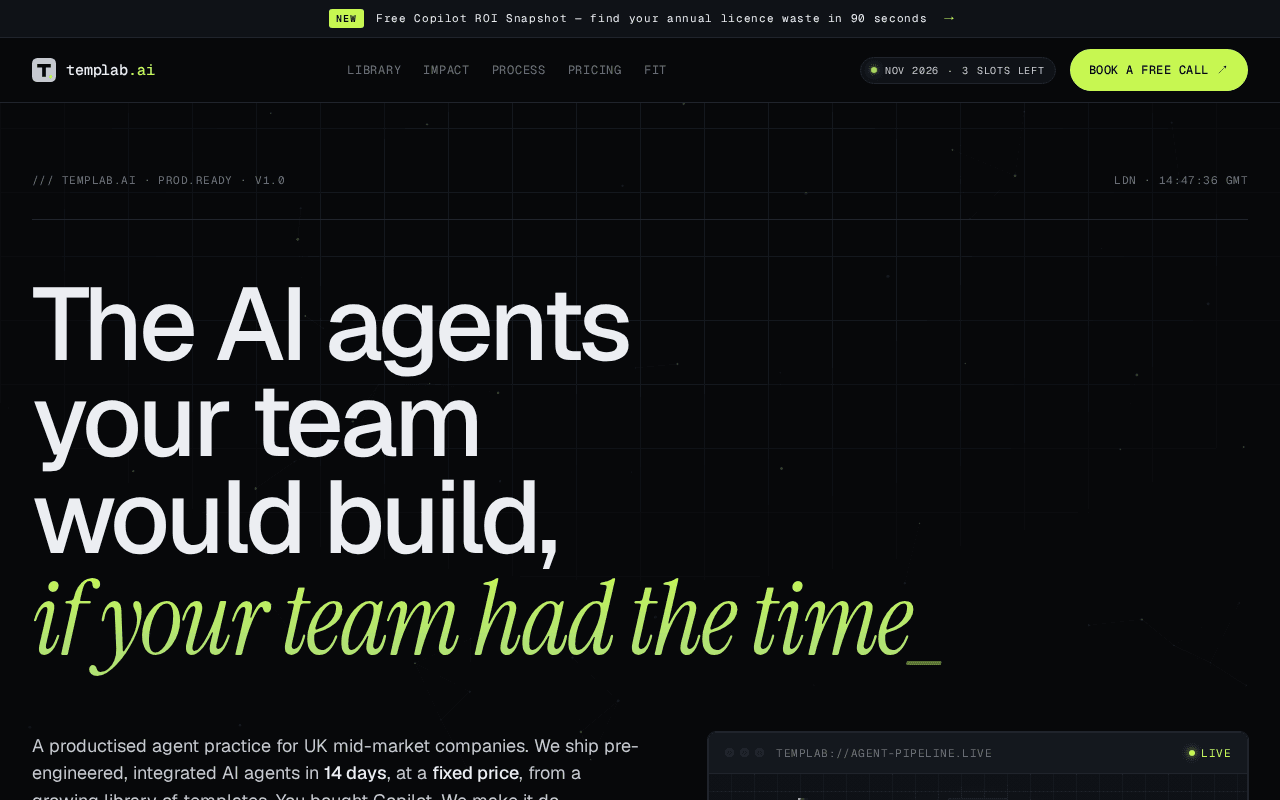Screenshot of templab.ai
