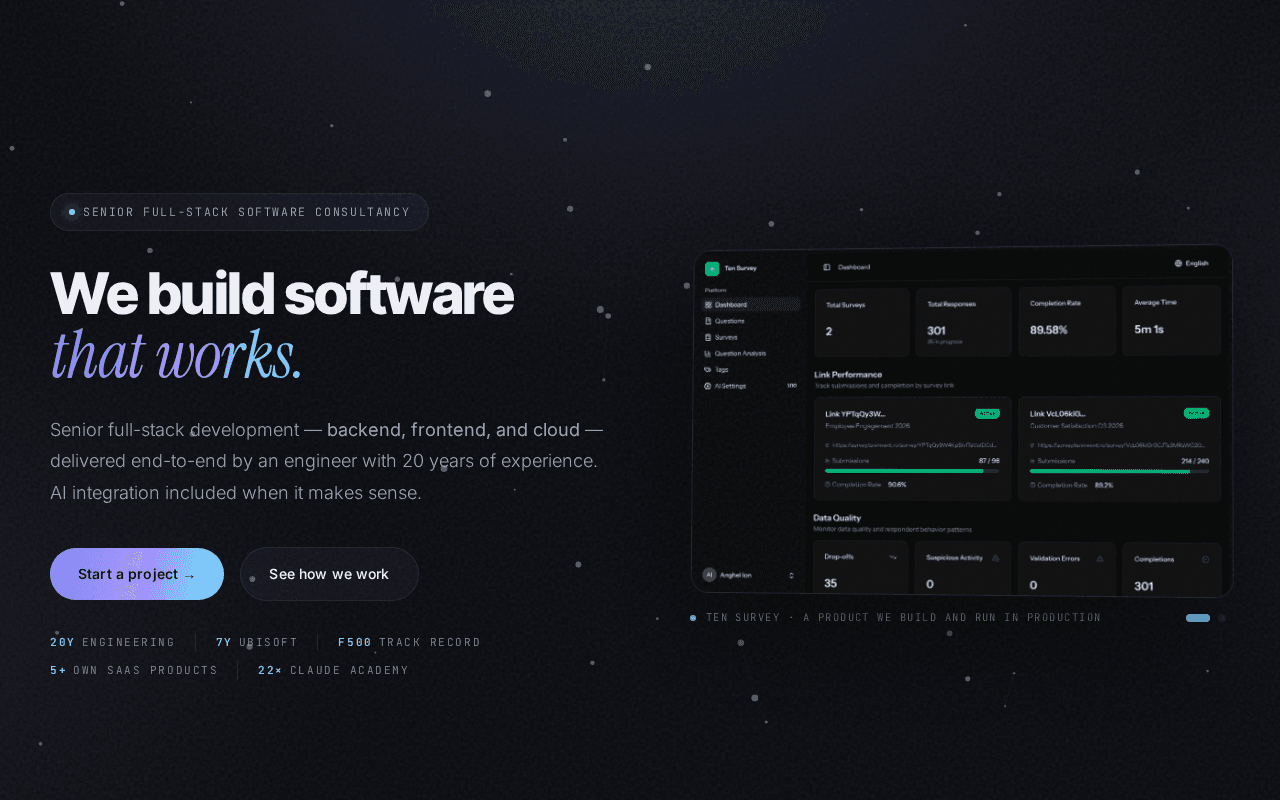 Screenshot of teninvent.ai