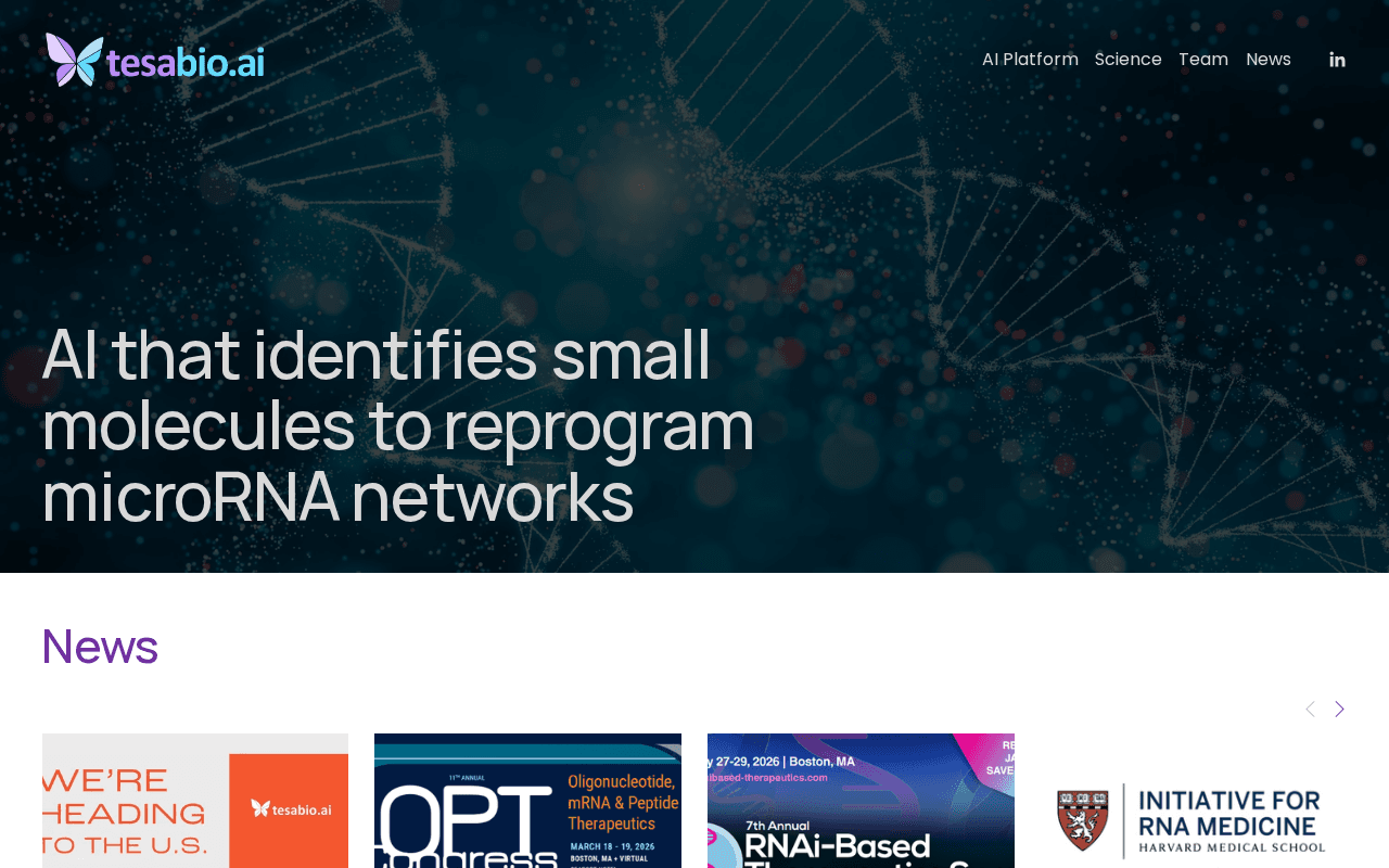 Screenshot of tesabio.ai