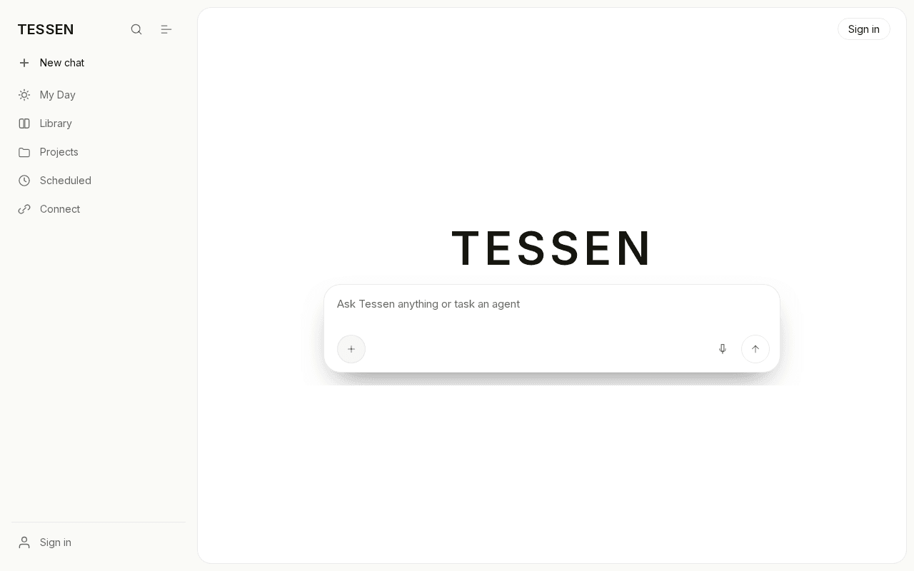 Screenshot of tessen.ai