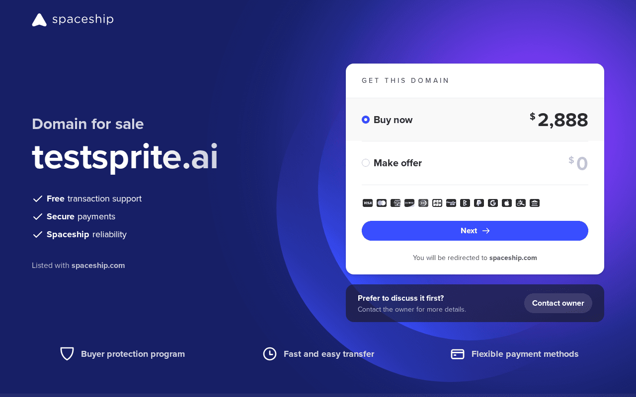 Screenshot of testsprite.ai